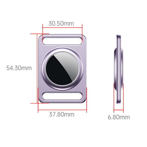 Etui do Apple AirTag 2 / 1, aluminiowe, z karabińczykiem, fioletowe