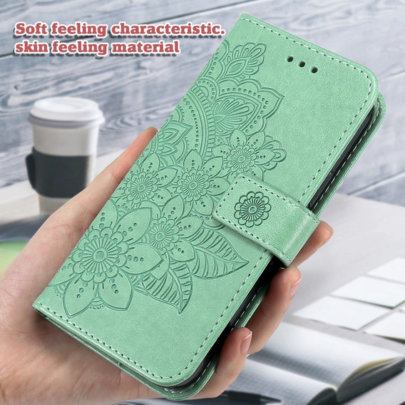 Etui z klapką do Xiaomi Redmi Note 12 4G, Mandala Flower, zielone