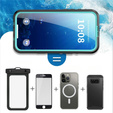 Etui Wodoodporne IP68 do iPhone 17 Pro Max, SHELLBOX MagSafe, niebieskie