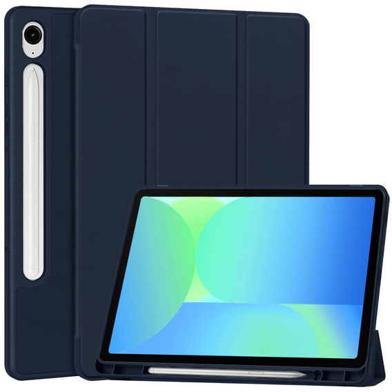 Etui do Samsung Galaxy Tab S10 FE+ Plus, Smartcase z miejscem na rysik, granatowe