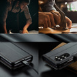 Etui z klapką CASEME do Samsung Galaxy Z Fold7 5G Litchi Wallet – czarne