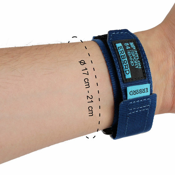 Pasek Nylonowy ERBORD MP84 do Apple Watch 1/2/3/4/5/6/7/8/9/10/11/SE Ultra 1/2/3 42/44/45/46/49mm, Niebieski