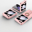 Etui GKK do Samsung Galaxy Z Flip7 FE / Z Flip6, Ring Holder, z paskiem, różowe
