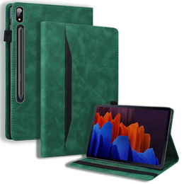 Etui biznesowe z eko-skóry do Samsung Galaxy Tab S10 Lite / S10 FE / S9 FE / S9 / S8 / S7 – zielone