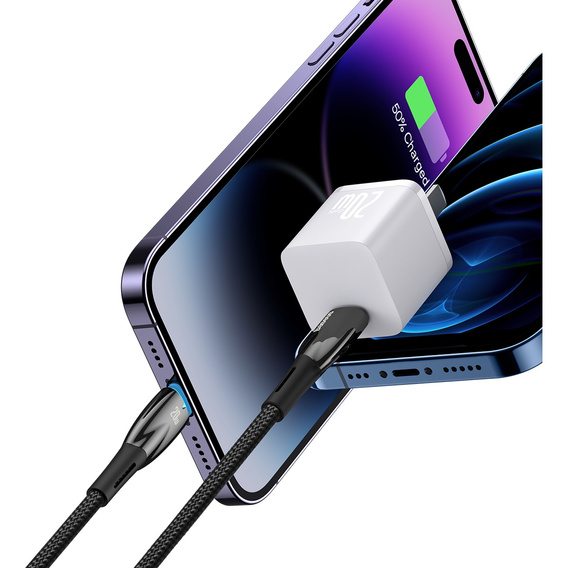 Baseus Glimmer – kabel USB‑C do Lightning 20 W 2 m - czarny