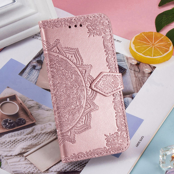 Etui z klapką do Samsung Galaxy Z Fold3 5G, Mandala, różowe rose gold