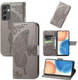 Etui z klapką do Samsung Galaxy M55 5G, Butterfly, szare