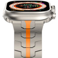 Bransoleta do Apple Watch 1/2/3/4/5/6/7/8/9/10/11/SE Ultra 1/2/3 42/44/45/46/49mm, Tytanowa/Pomarańczowa