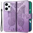 Etui z klapką do Xiaomi Poco F5, Butterfly, fioletowe