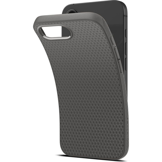 Etui Spigen Liquid Air do iPhone 16E – Marble Grey + Szkło Hartowane 9H