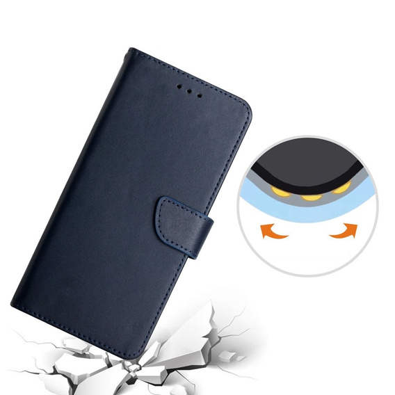 Etui z klapką do Samsung Galaxy A35 5G, Nappa Texture Wallet, niebieskie