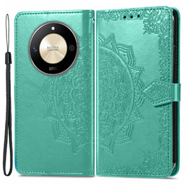 Etui z klapką do Honor Magic 6 Lite 5G, Mandala, zielone