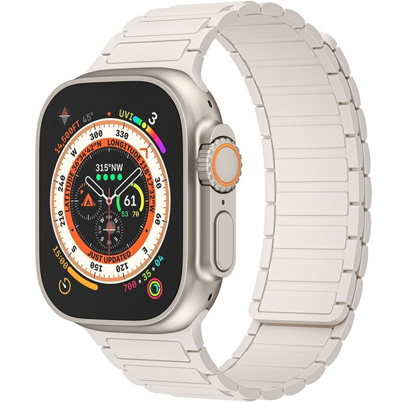 Pasek Silikonowy do Apple Watch 1/2/3/4/5/6/7/8/9/10/11/SE Ultra 1/2/3 42/44/45/46/49mm, Beżowy