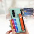 Etui skórzane do Samsung Galaxy Z Fold6 5G, z podstawką i szkłem, zielone