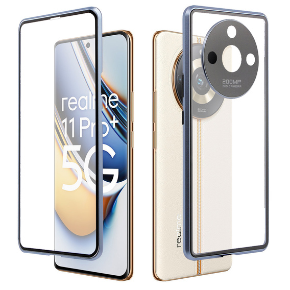 Etui do Realme 11 Pro 5G / Pro+ 5G, Magnetic Dual Glass, niebieskie