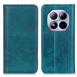Etui z klapką do Xiaomi Redmi Note 15 Pro Plus 5G / Poco M8 Pro 5G, Split Leather, zielone
