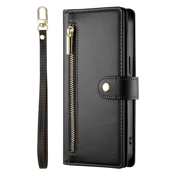Etui z klapką do Xiaomi Redmi Note 15 Pro Plus 5G / Poco M8 Pro 5G, Wallet Zipper Pocket, czarne