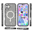 Etui do iPhone 17, do MagSafe, brokatowe, półprzezroczyste czarne