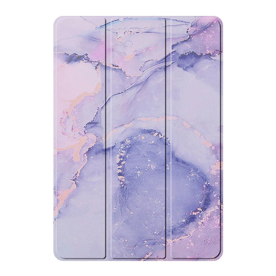 Etui do Samsung Galaxy Tab S11 Ultra, Smartcase Hybrid, z miejscem na rysik, Marble fioletowe