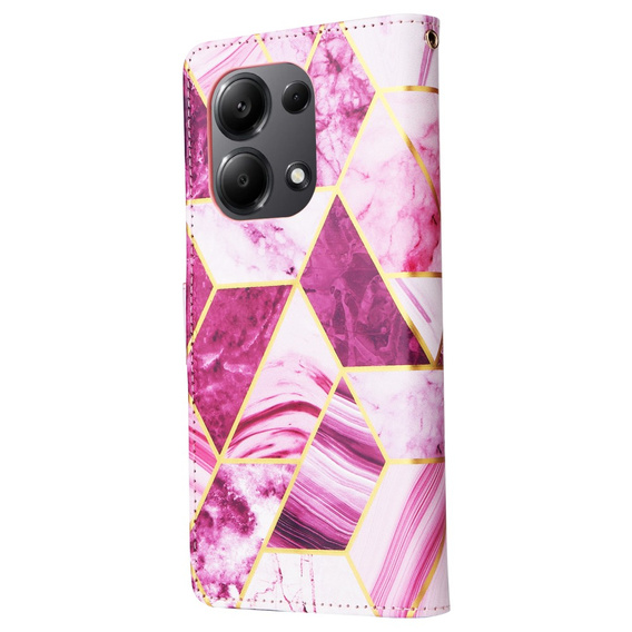 Etui z klapką do Xiaomi Redmi Note 13 Pro 4G / Xiaomi Redmi Note 14S / Xiaomi Poco M6 Pro 4G, Wallet, Marble fioletowe