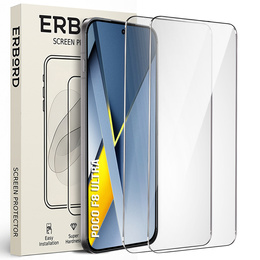 2x Szkło Hartowane do Xiaomi Poco F8 Ultra, ERBORD 9H Hard Glass, szybka