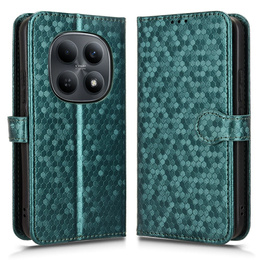 Etui z klapką do Xiaomi Redmi Note 15 5G / Poco M8 5G, Wallet Rhombus, zielone