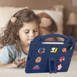 Etui do iPad 11" 2025 A16 (11 gen.) / iPad 10.9" 2022 (10 gen.), Cute Patterns, z podstawką, Granatowe