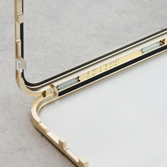 Etui do iPhone 13 Pro Max, Dual Glass, do Magsafe, złote