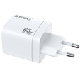 Ładowarka sieciowa BWOO CDA147 65W GaN, 2xUSB-C 1x USB-A, biała