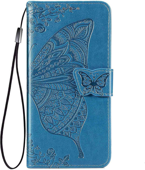 Etui z klapką do Vivo Y19s, Butterfly, niebieskie