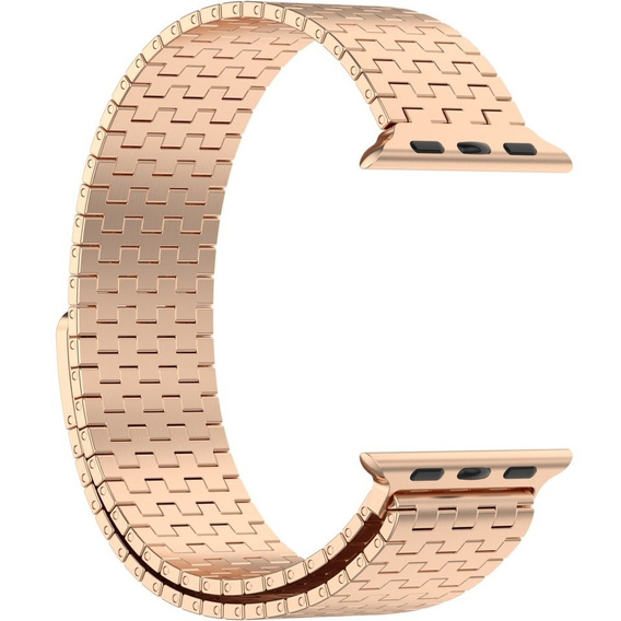 Stalowa Bransoleta do Apple Watch 1/2/3/4/5/6/7/8/9/10/11/SE Ultra 1/2/3 42/44/45/46/49mm, Różowe złoto