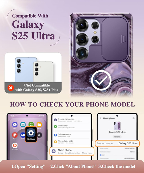 Etui GVIEWIN do Samsung Galaxy S25 Ultra – Quicksand/Purple