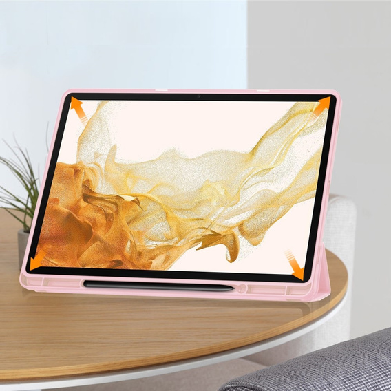 Etui do Samsung Galaxy Tab S10+ Plus, Smartcase z miejscem na rysik, różowe