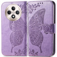 Etui z klapką do Oppo Reno 12FS / 12F, Butterfly, fioletowe