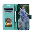 Zestaw Etui do Oppo A17, portfel ze wzorem Mandala z klapką, zielone + Szkło 9H