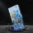 Etui z klapką do Xiaomi Redmi Note 13 Pro+, Wallet, Marble niebieskie