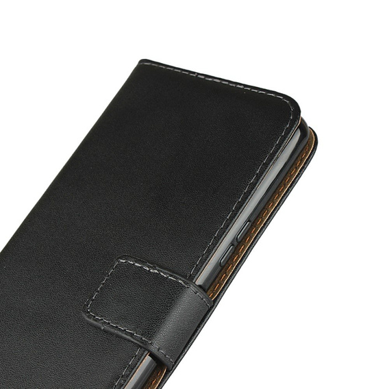 Etui z klapką do Sony Xperia 10 II, Case Genuine Leather, czarne