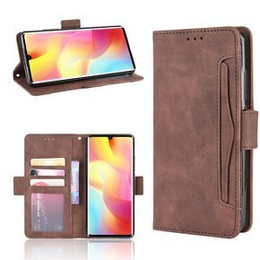 Etui z klapką do Xiaomi Mi Note 10 Lite, Card Slot, brązowe