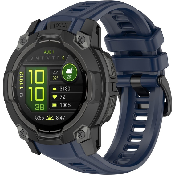 Pasek Silikonowy do Garmin Instinct 3 45mm, granatowy
