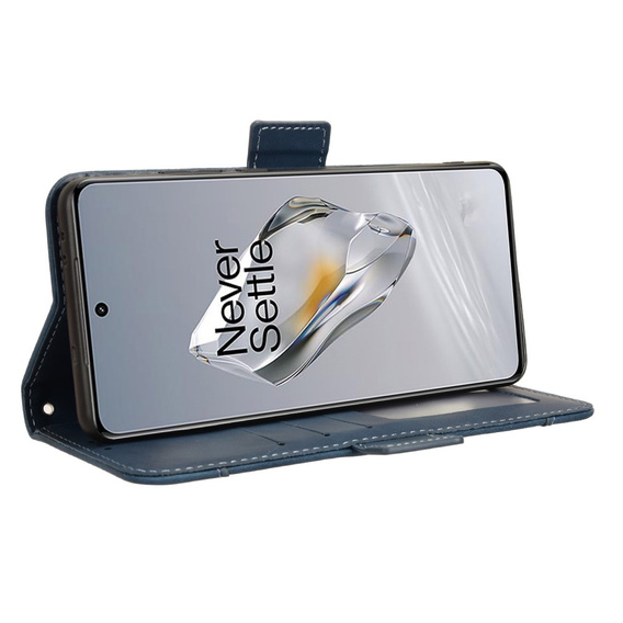 Etui z klapką do OnePlus 12 5G, Card Slot, niebieskie