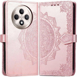 Etui z klapką do Oppo Reno 12FS / 12F, Mandala, różowe rose gold