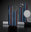 Etui do IPhone 16 Pro, Aramid Fiber Slim Case, do MagSafe, niebieskie / czerwone