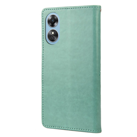 Etui z klapką do Oppo A17, Butterfly, zielone