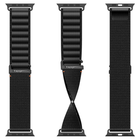 Pasek Spigen WBF1 Band do Apple Watch 1/2/3/4/5/6/7/8/9/10/11/SE/Ultra 1/2/3 42/44/45/46/49mm – Czarny