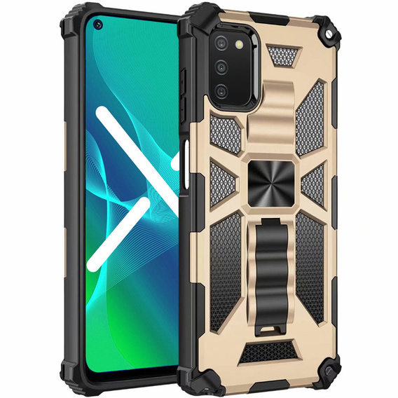 Etui do Samsung Galaxy A03s, Armor Kickstand, złote