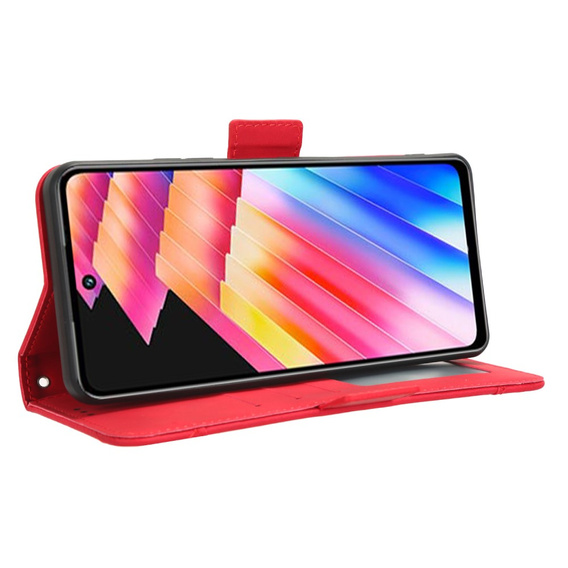 Etui z klapką do Infinix Hot 30, Card Slot, czerwone