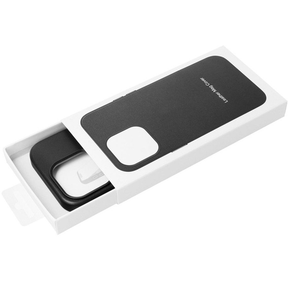 Etui Leather Mag Cover do iPhone 12 Pro, Czarny