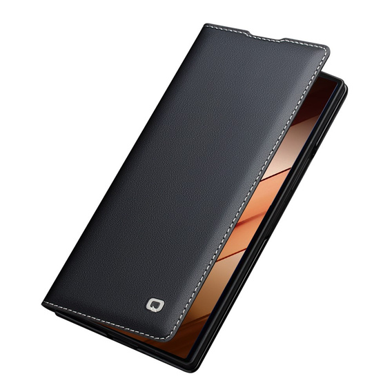 Skórzane etui Qialino do Samsung Galaxy Z Fold7, czarne