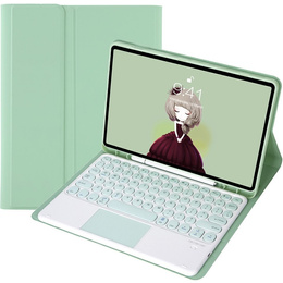 Etui z klawiaturą do Samsung Galaxy Tab S6 Lite 10.4" 2020/2022/2024, Touchpad Pen Slot, jasnozielone