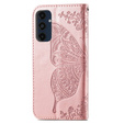 Etui z klapką do Samsung Galaxy A16 / A16 5G, Butterfly, różowe rose gold